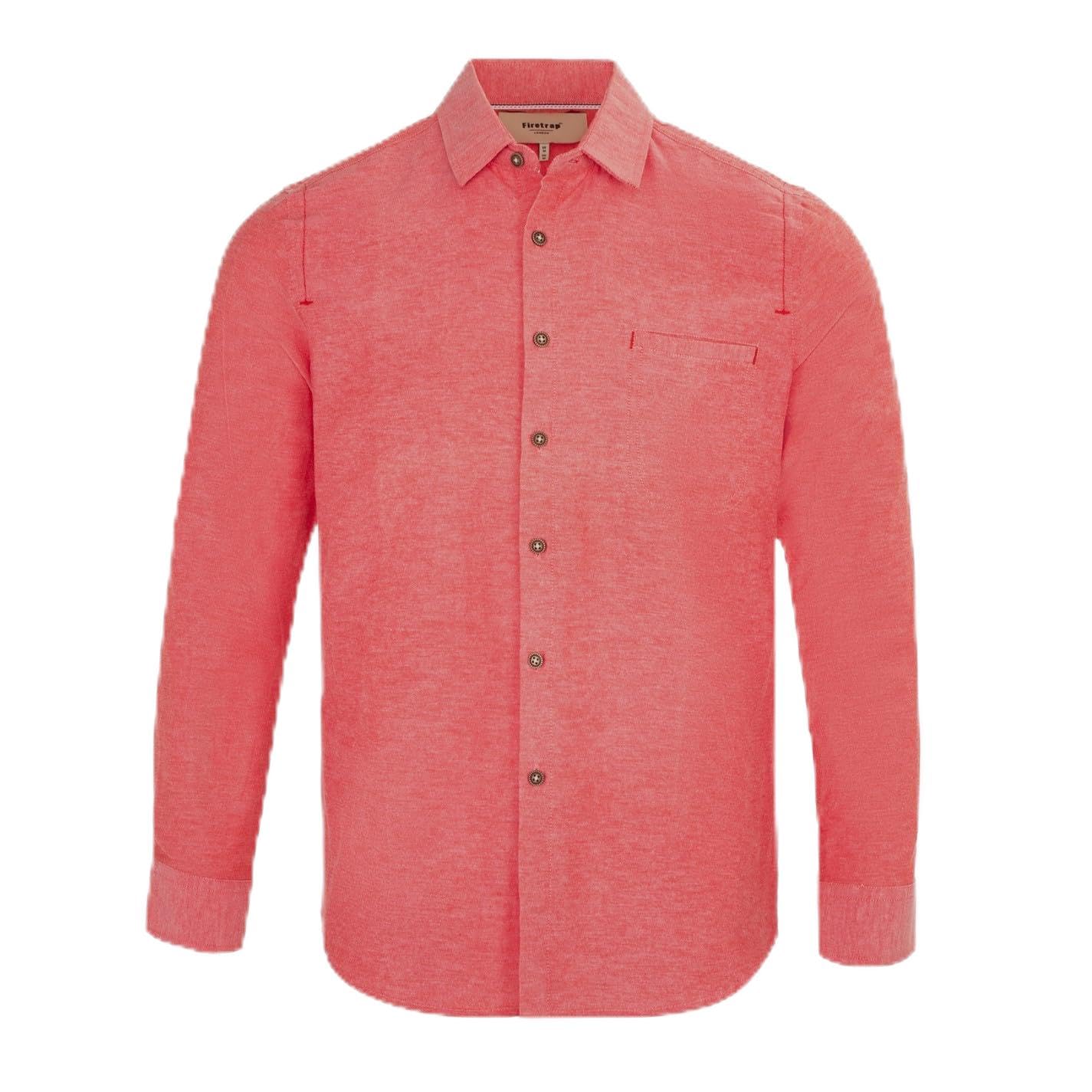 Firetrap Men's Plain Shirt - Red - 2XL