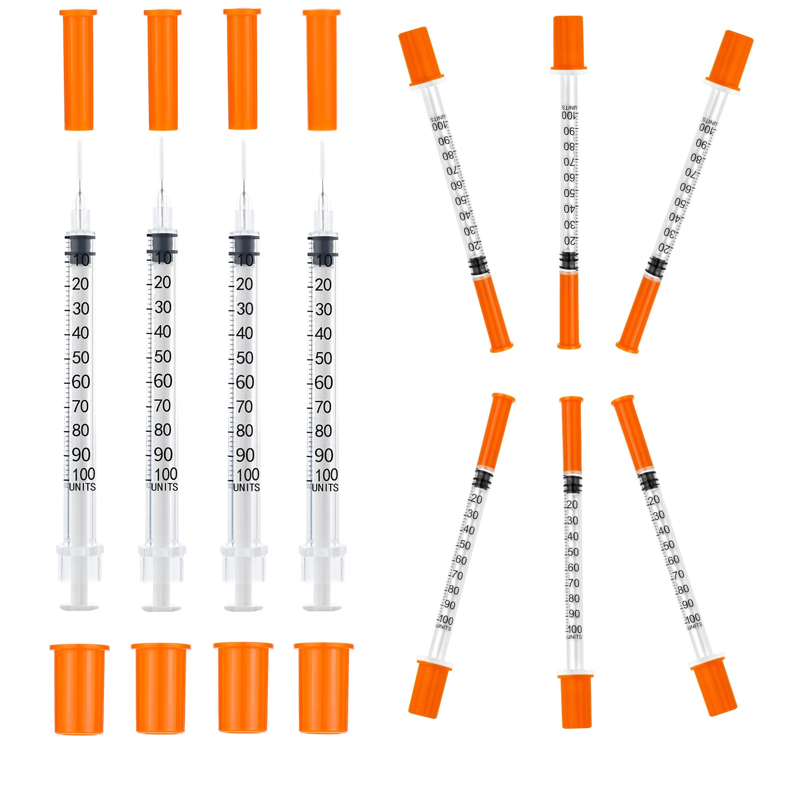 100 unidades de tubo de plástico de 1 ml/cc (31 g, 6 mm), herramientas de medición multiusos, empaquetadas individualmente, accesorios de laboratorio (100)