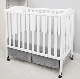 Heavenly Soft Minky Dot Juego de ropa de cama para cuna mini/portátil de 3 piezas, gris, para niños y niñas
