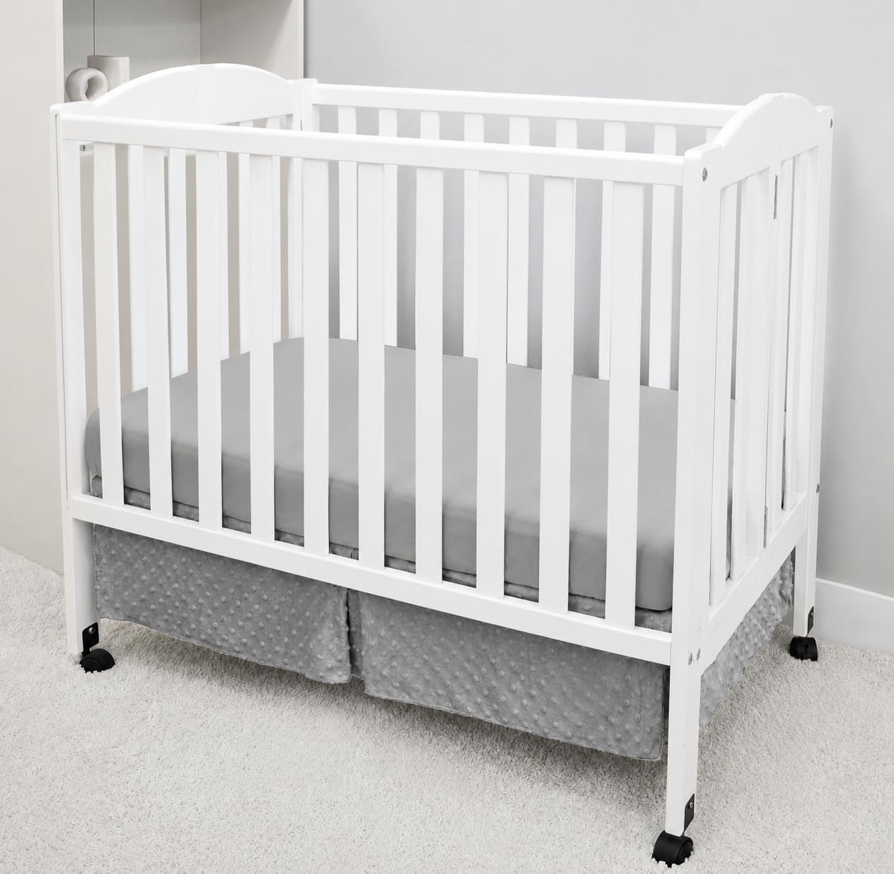 American Baby Company Mini/przenośna pościel do łóżeczka dziecięcego, poliester, szara, 3-częściowy zestaw