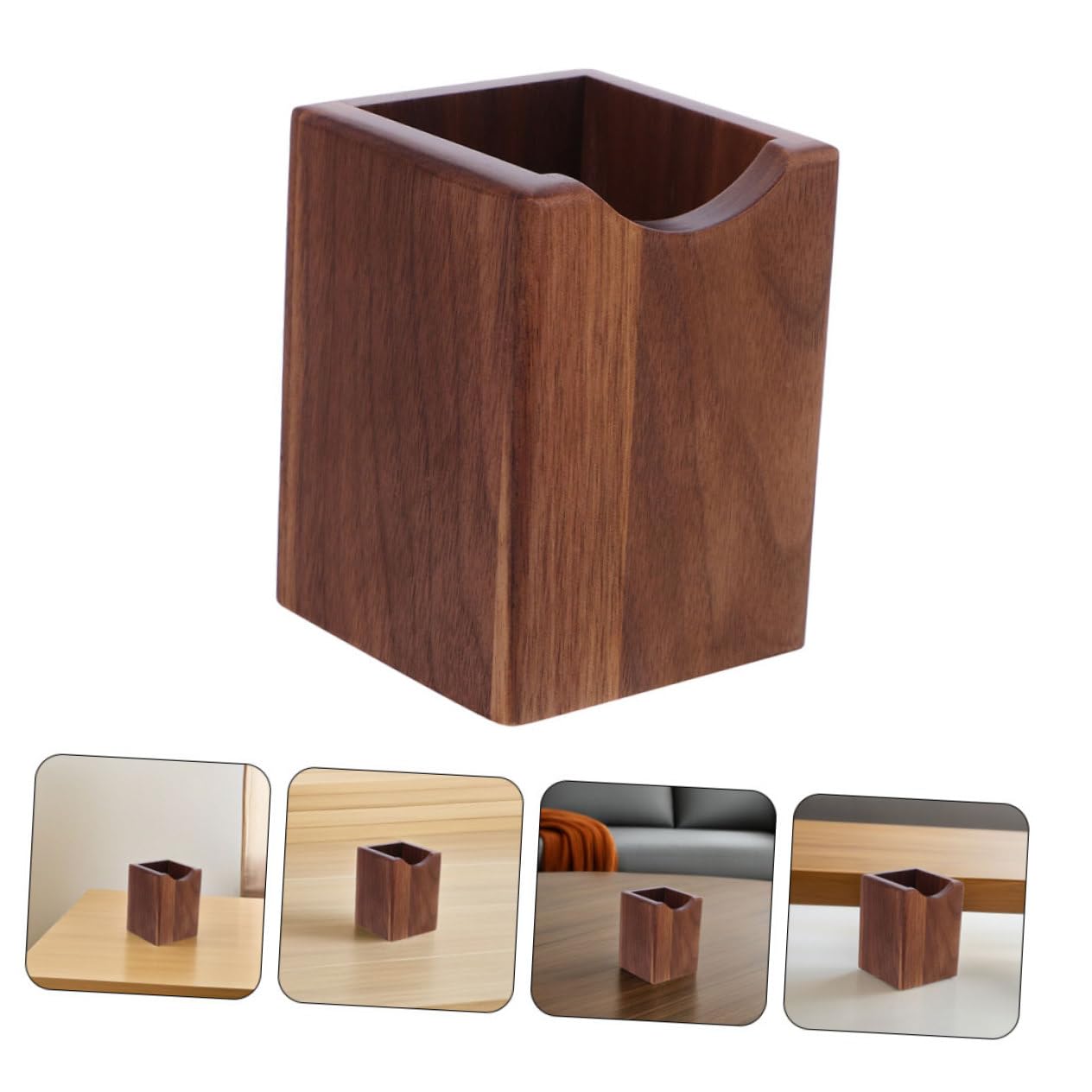 OSALADI 2pezzi Portapenne in Legno da Scrivania Organizer da Tavolo in Legno Contenitore Portaoggetti Portapenne da Ufficio Espositore per Penne