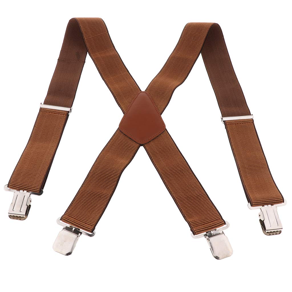 Big Shoppe Store Fashion Mens Heavy Duty Wide Elastic Adjustable X Back Suspender for Jeans Biker Snowboard Trousers(39.37 x 1.97inch)-image-3