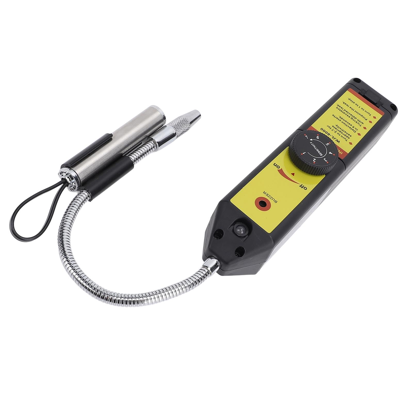Detector de Fugas de Refrigerante HVAC Probador de Fuga de Gas Sensible para Aire Acondicionado R22 R410A R134A (con luz LED (Requiere 3X baterías CR2032 no)