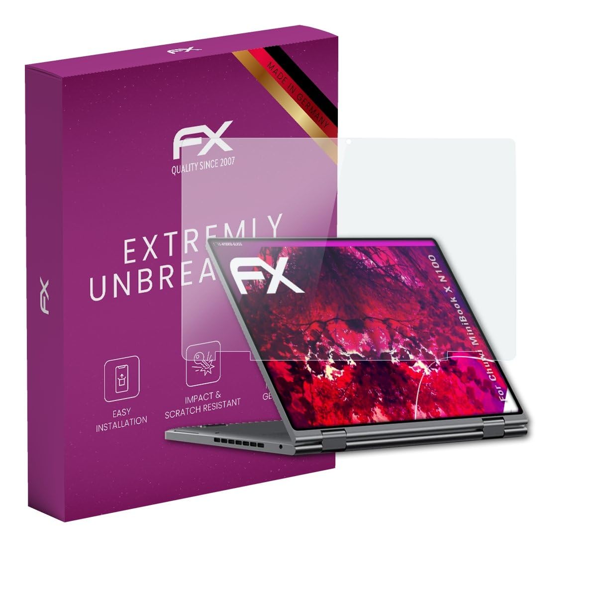 atFoliX Plastic Glass Protective Film compatible with Chuwi MiniBook X N100, 9H Hybrid-Glass FX Screen Protector