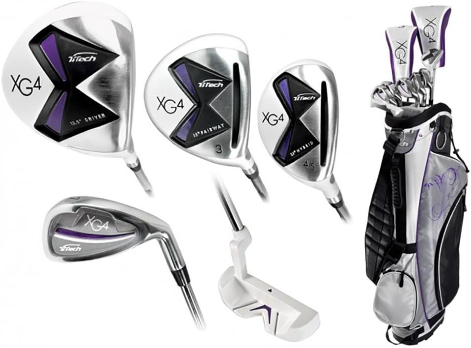 New Lady Titech XG4 Complete 12 Piece Golf Set Driver, Woods, Irons, Bag Womens
