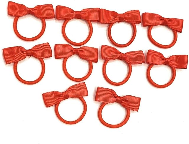 10 Bundle Set School Hair Bobbles for girls. Girls Toddlers Bow Elastic