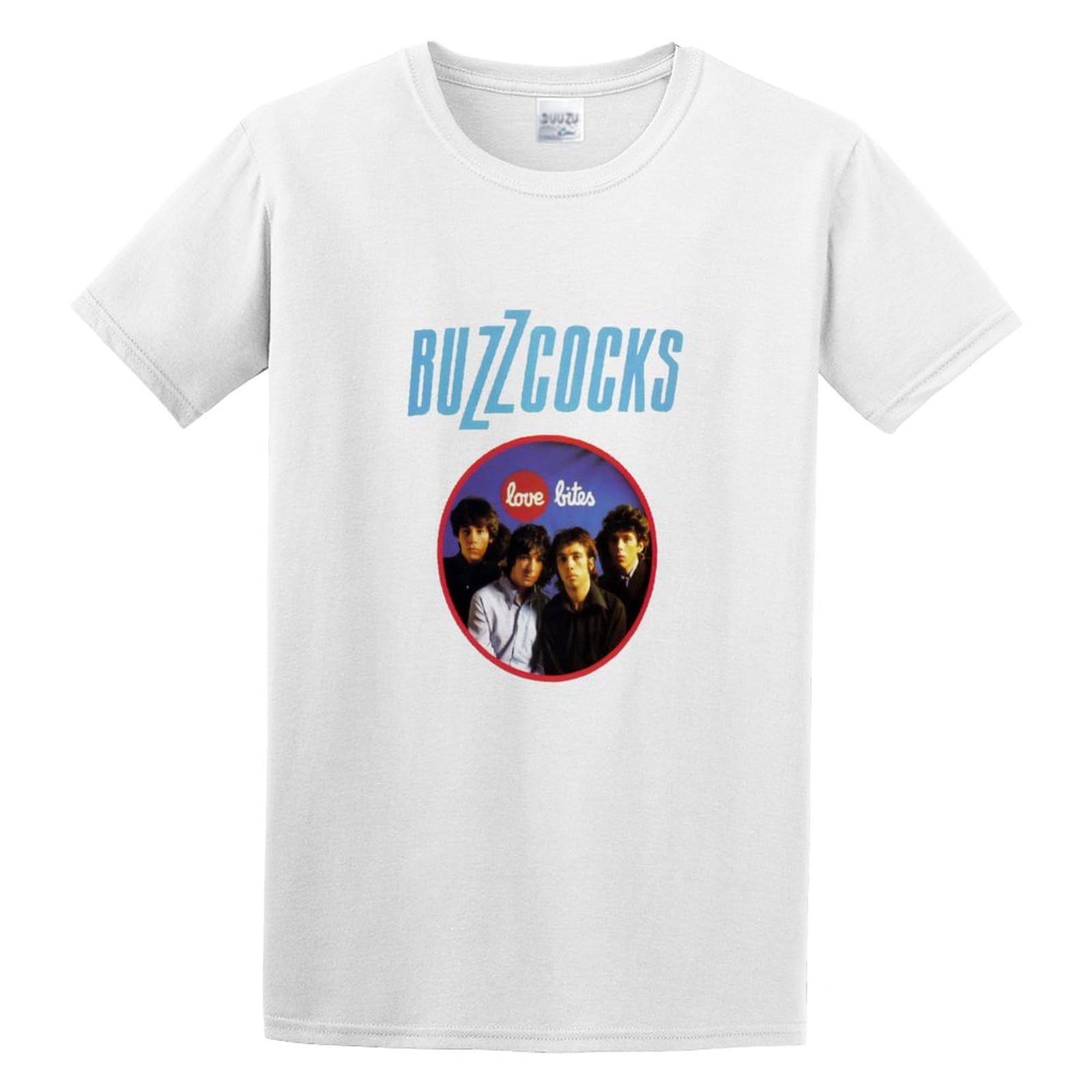 Bear Coming Men's White The Punk Rock Love Bites Buzzcocks Classic Breathable T Shirt 3XL
