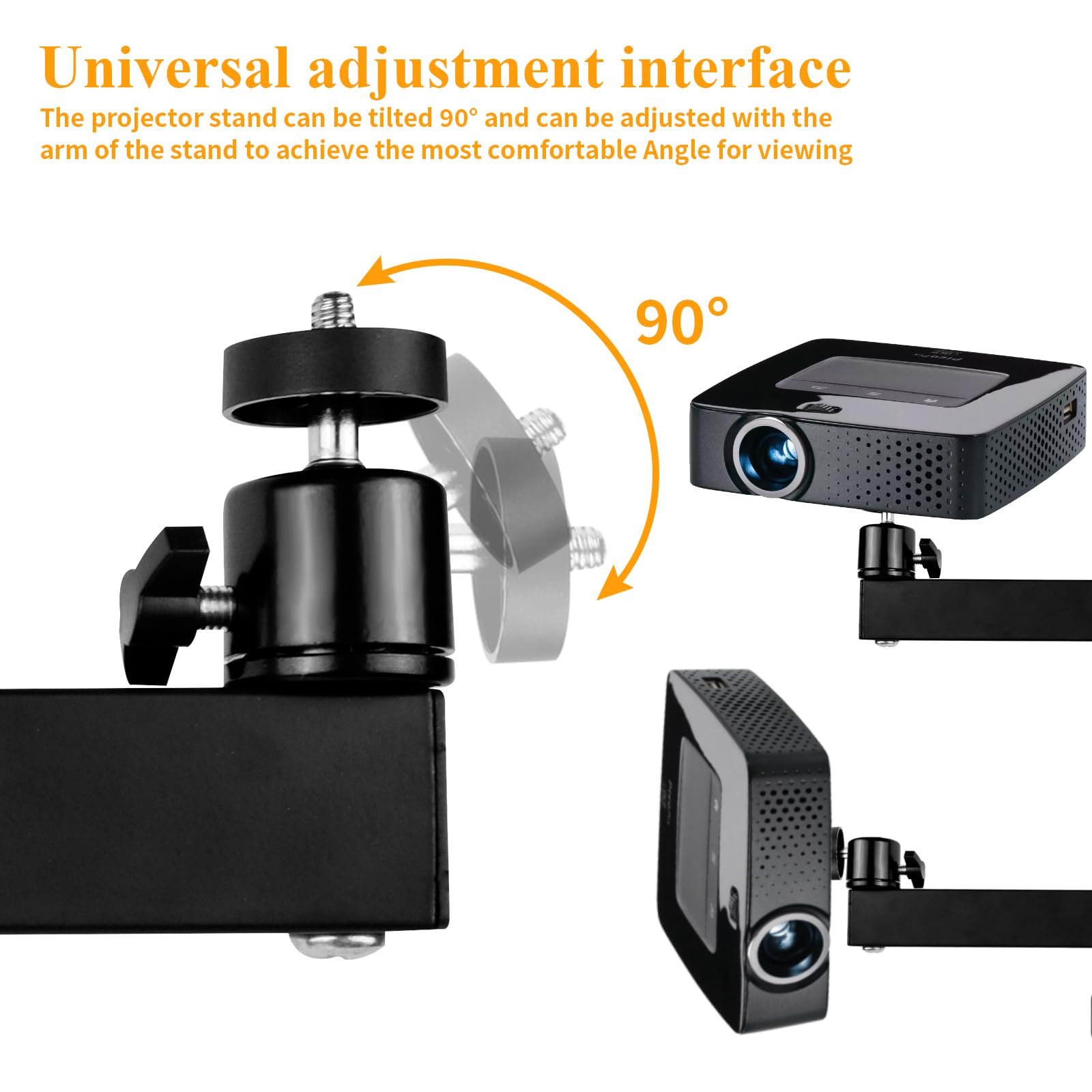 Beamer Halterung Wand & Decke - 360° Verstellbar Mit 1/4 Zoll Gewinde Für Die Meisten Projektoren