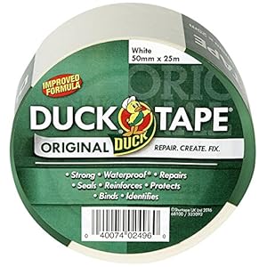 Duck Tape Original White, Improved Formula High Strength Waterproof Gaffer and Duct Adhesive Cloth Repair Tape 50mm X…