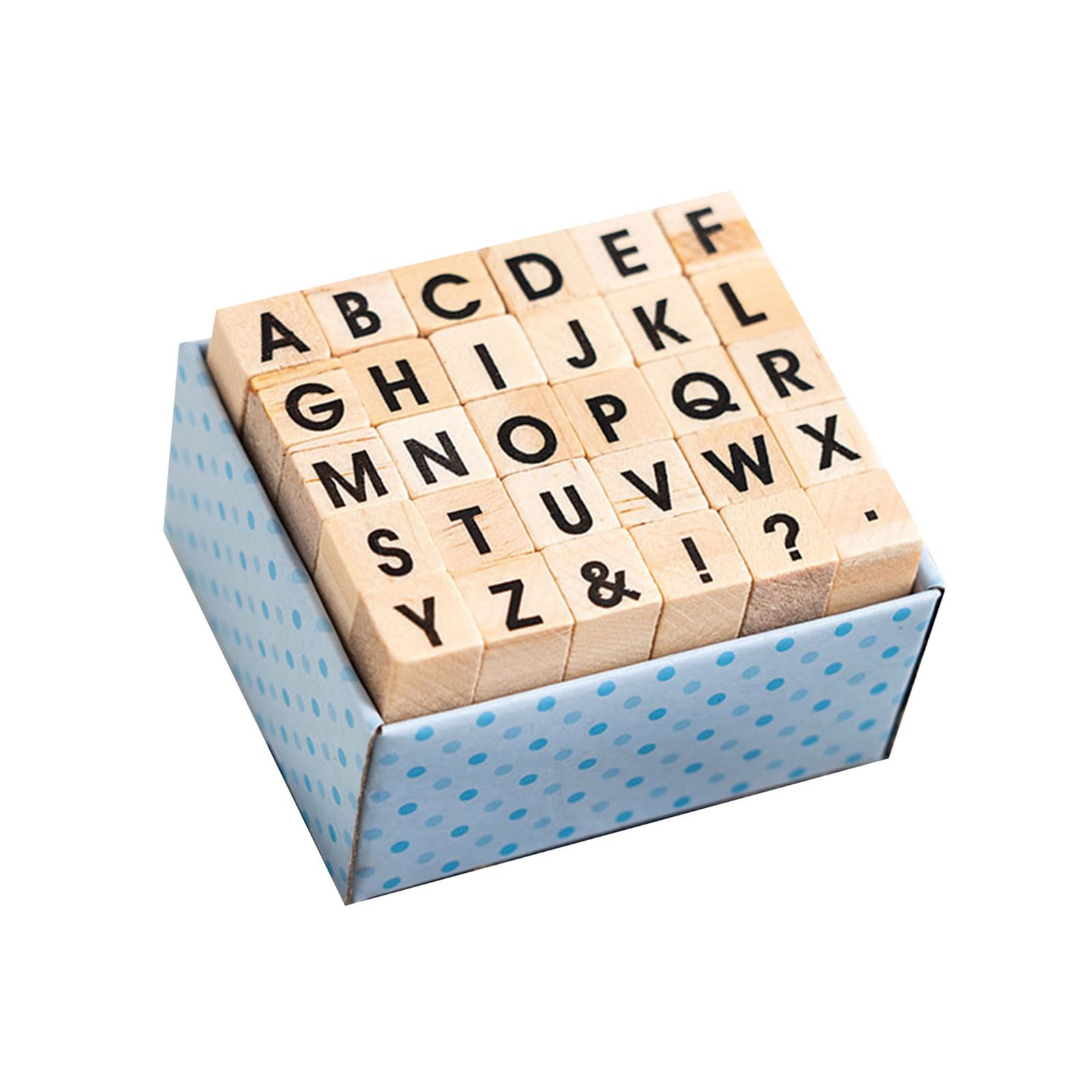 Tsophreniq 30Pcs Vintage Scrapbooking Stamp Wood Craft Stamp Letter Stamper for Card Making Scrapbooking Journal Planner Hollow Outline Letter
