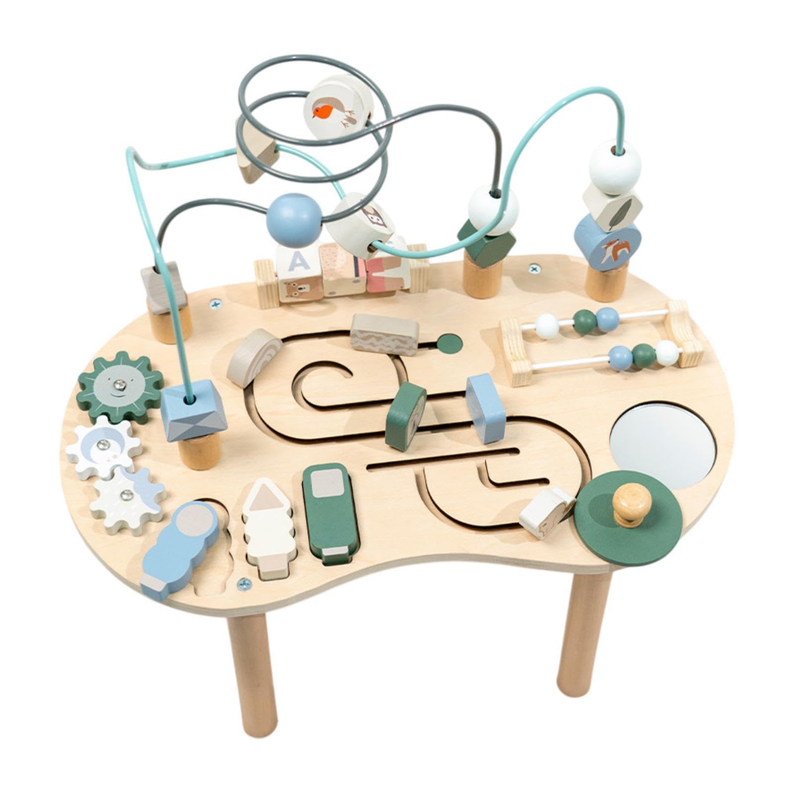 Bead Maze Motorikspielzeug Holzlabyrinth Kugelspiel Abnehmbar Lernspielzeug mit Abgerundeten Kanten für Vorschule Kinderzimmer Frühe Entwicklung