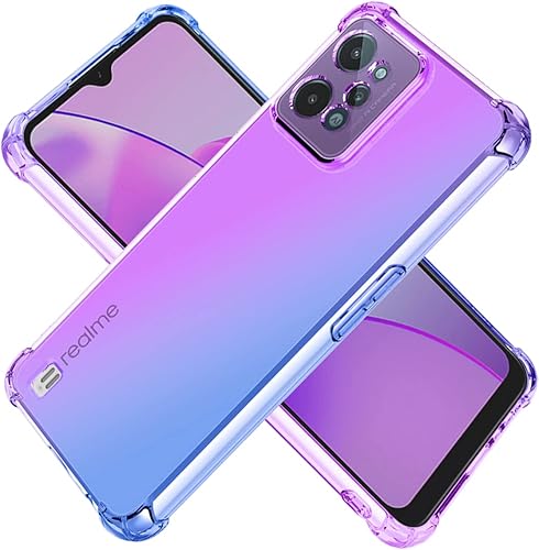 Funda para Realme C31 RMX3501, transparente degradado, delgada, antiarañazos, TPU a prueba de golpes, funda protectora para Realme C31 (púrpuraazul)