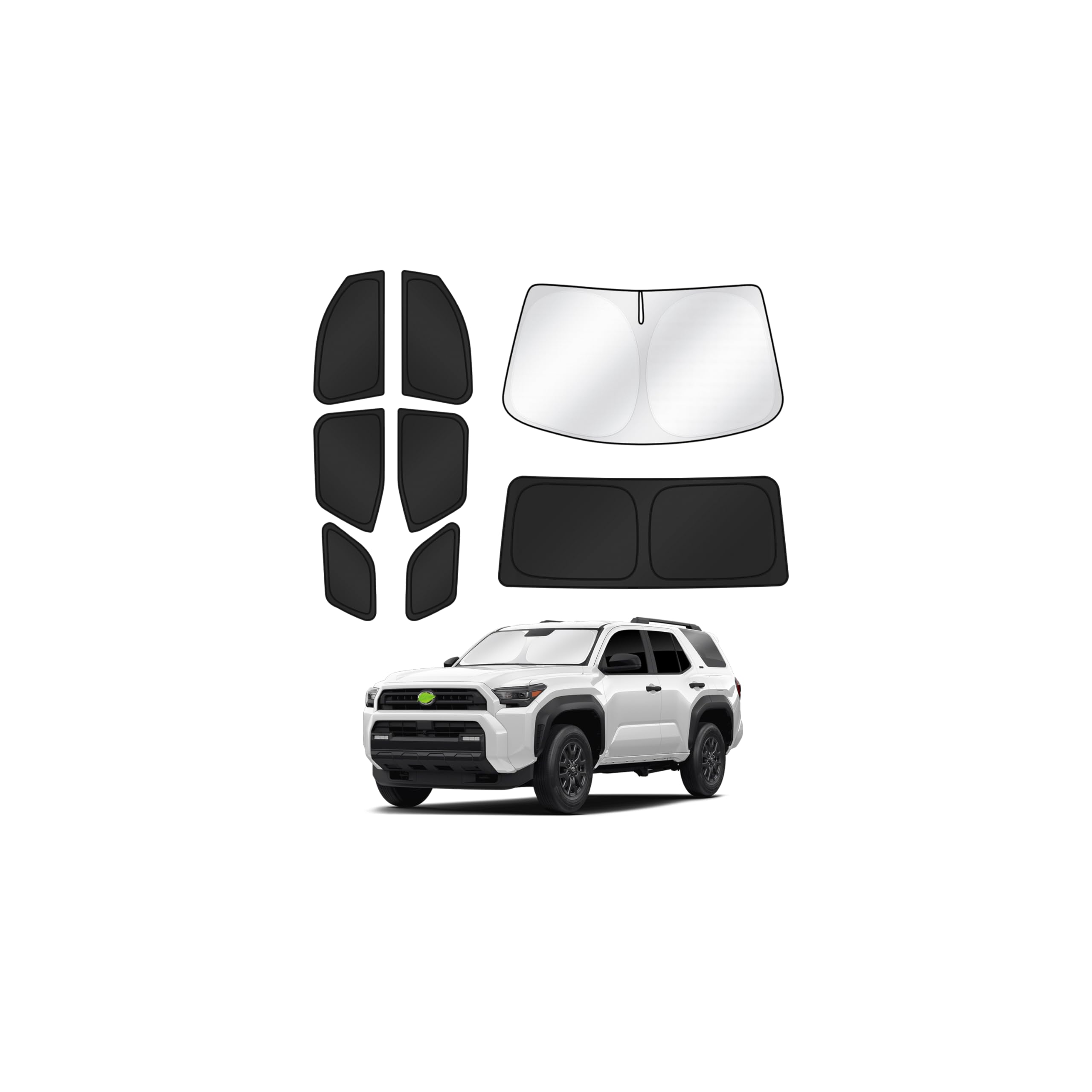 Canvcle Sunshades for 2025 2026 Toyota 4Runner Accessories Windshield Sun Shade Side Rear Window Shade Cover Sun Visor Shield Privacy Protection for Camping Keep Vehicle Cool Black 8PCS