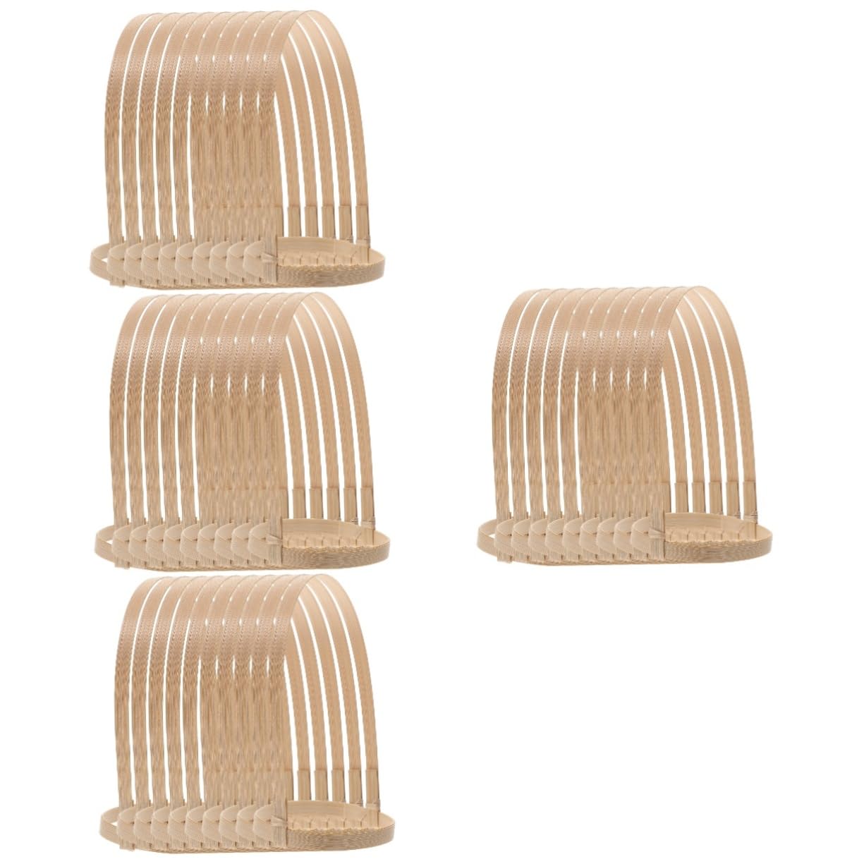 Balacoo 4sets Bamboo Cup Holder Drink Cup Carrier Handle Portable Lightweight for Office School Picnic 10pcs*4