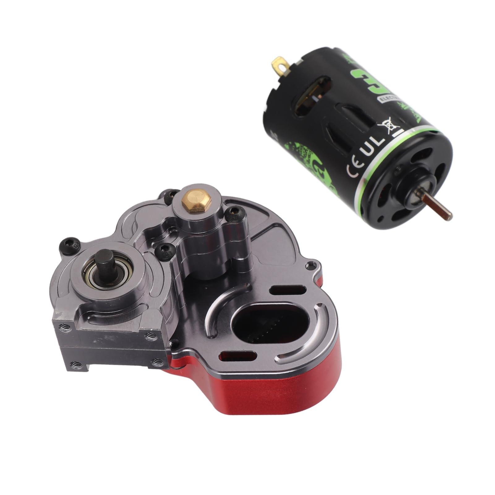 HUIOP Trasmissione con Scatola Ingranaggi Centrale con Motore a Spazzole 540 Design Durevole per Auto Cingolata Axial SCX10