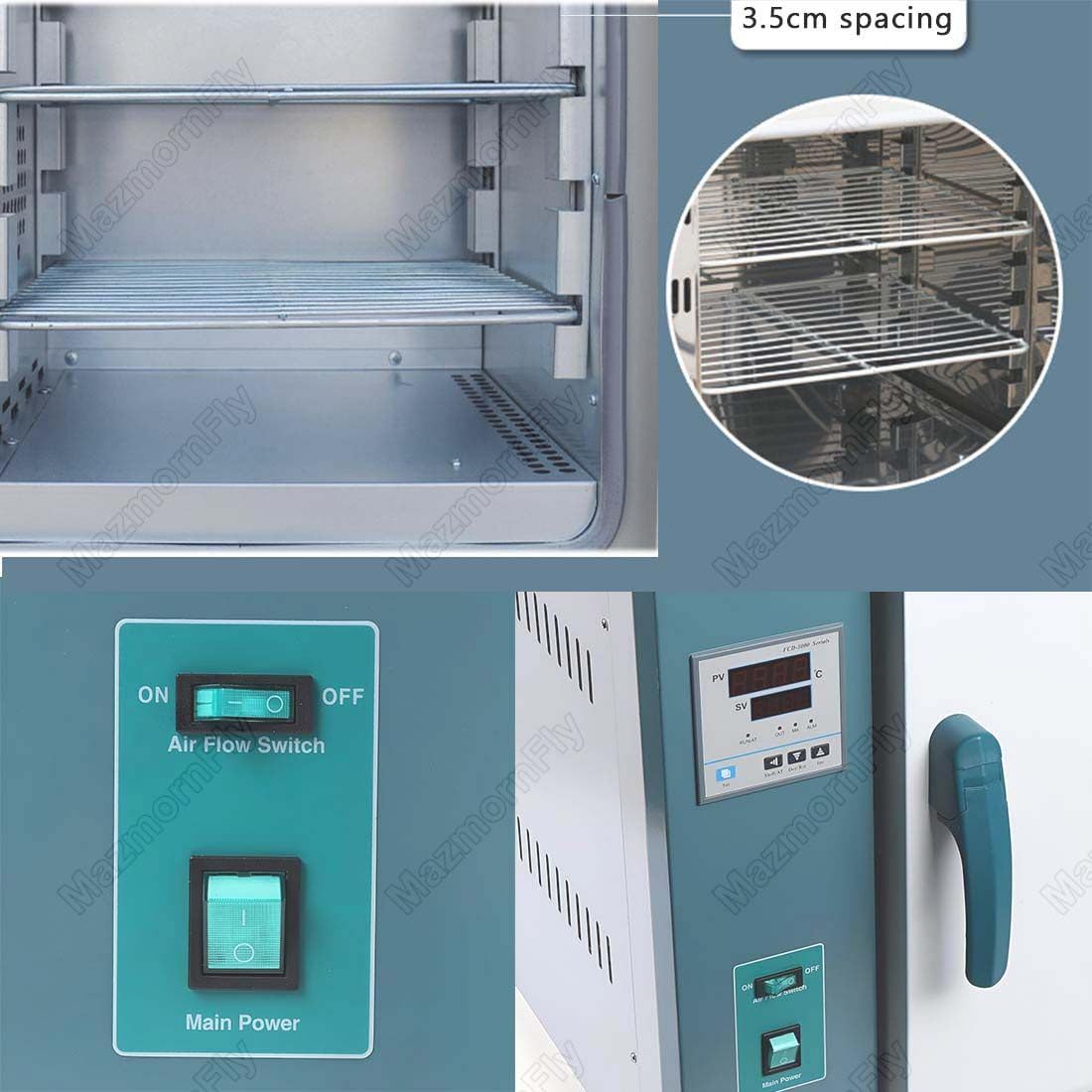 Horno de secado industrial de laboratorio de 20 l, 500 W/800 W, horno digital de convección de aire forzado para calefacción, laboratorio, uso industrial