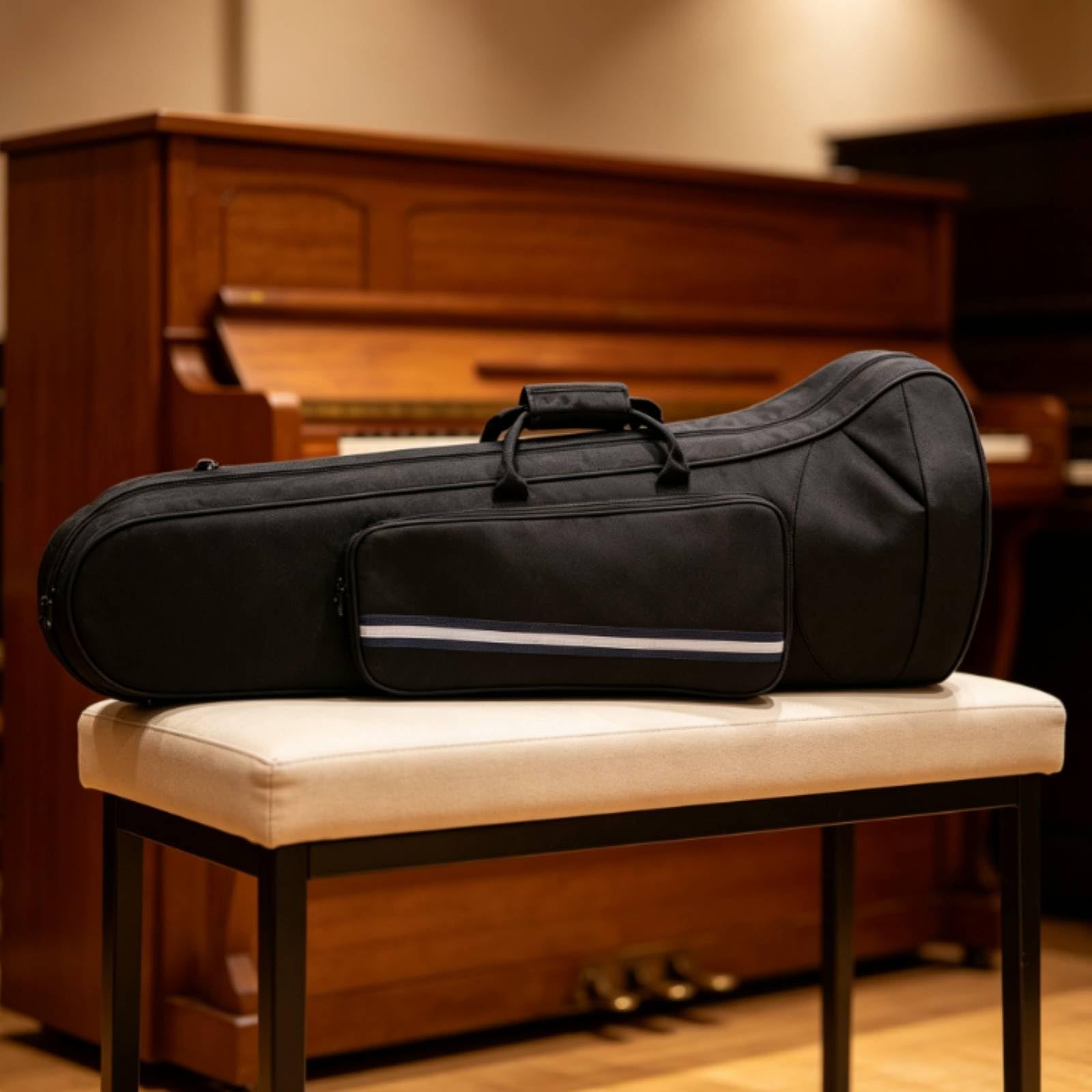Posaunentasche gepolstert Posaunen-Instrumententasche verschleißfest Posaunentasche mit Schultergurt für Posaunisten, Schüler, Musikschule