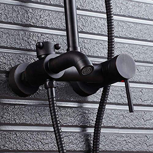 Robinet de douche en bronze noir contre le calcaire avec jet large - 5