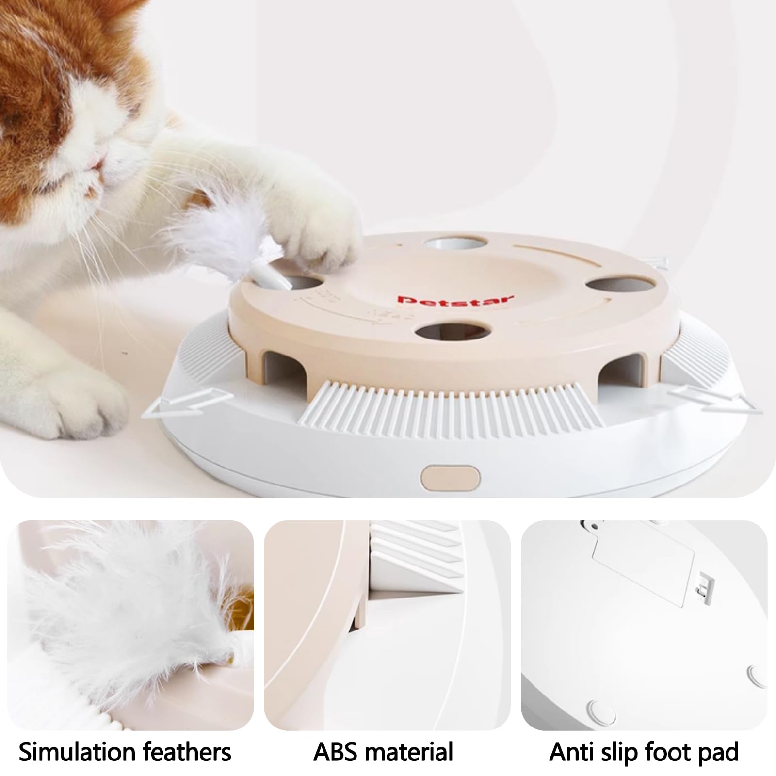 Galatée Interaktives Katzenspielzeug, Automatisches Katzenspielzeug, Intelligentes Katzenfederspielzeug, Katzen-Teaser, Robustes ABS-Material, Automatisches Katzenspielzeug Für Hauskatzen(Grün)
