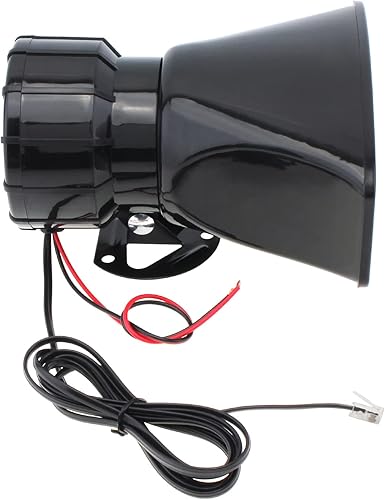 Miniatura 8 de bocina de coche de 12 V, 100 W, 9 sonidos, bocina de sirena de coche con soporte de gancho, función de llamada, alarma de advertencia electrónica de