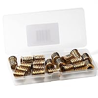 Vista 35 de MroMax 20 piezas de insertos de tuerca para muebles M6x10mm, acero al carbono, zincado, hexagonal interno, tornillo con brida, insertos de madera