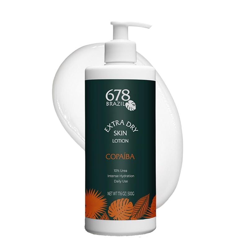 Loção hidratante facial 678 BRAZIL para pele extra seca com copaíba e maracujá, 10% de ureia, 500 mL