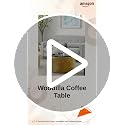 Image of Elegent Round Coffee Table with Wooden Top, Storage Ottoman Tables for Living Room, Centre Tables, Tea Tables, Farmhouse, Wood Drum Coffee Table, Upholstered Ottoman Accent Table (Yellow)