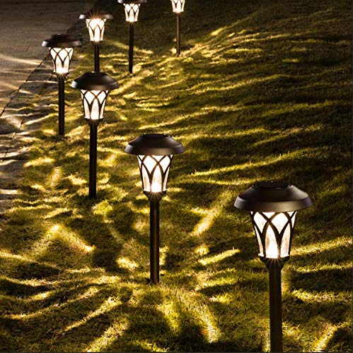 GIGALUMI Solar Pathway Lights Outdoor, 6 Pcs Super Bright High Lumen Solar Powered LED Garden Lights for Lawn, Patio, Yard.