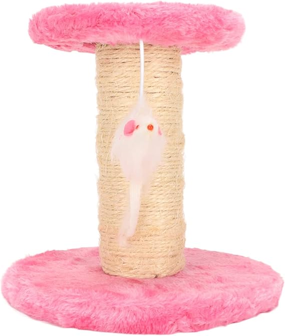 2-Tier Cat Tree, Multi-Level Scratching Post with Easy Assembly for Indoor Play and Kitten Exercise