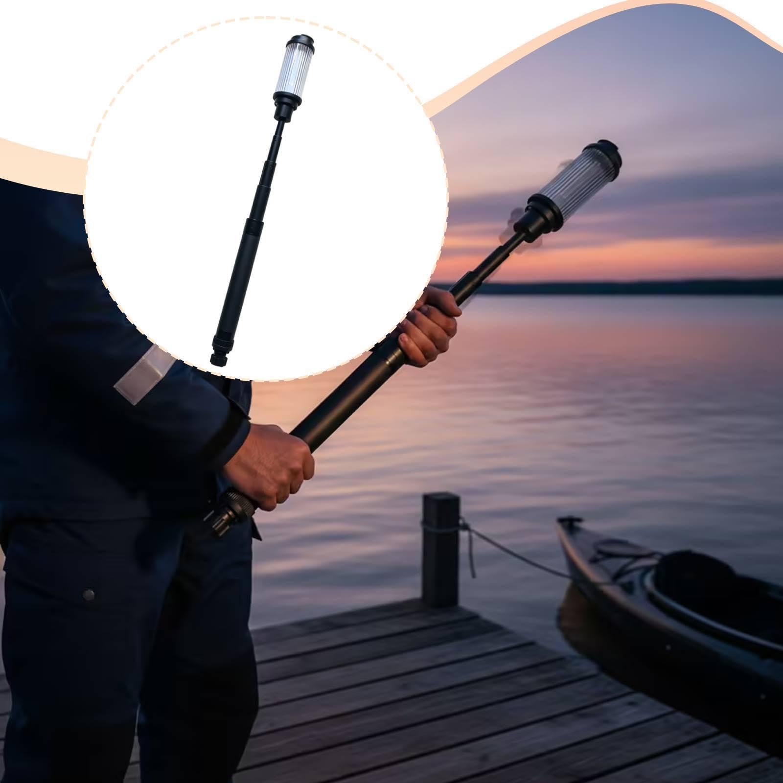 LOVIVER Lámpara advertencia LED marina para kayaks, luz navegación, lámpara señalización para embarcaciones, tipo C, recargable, rápida, Solo Luz