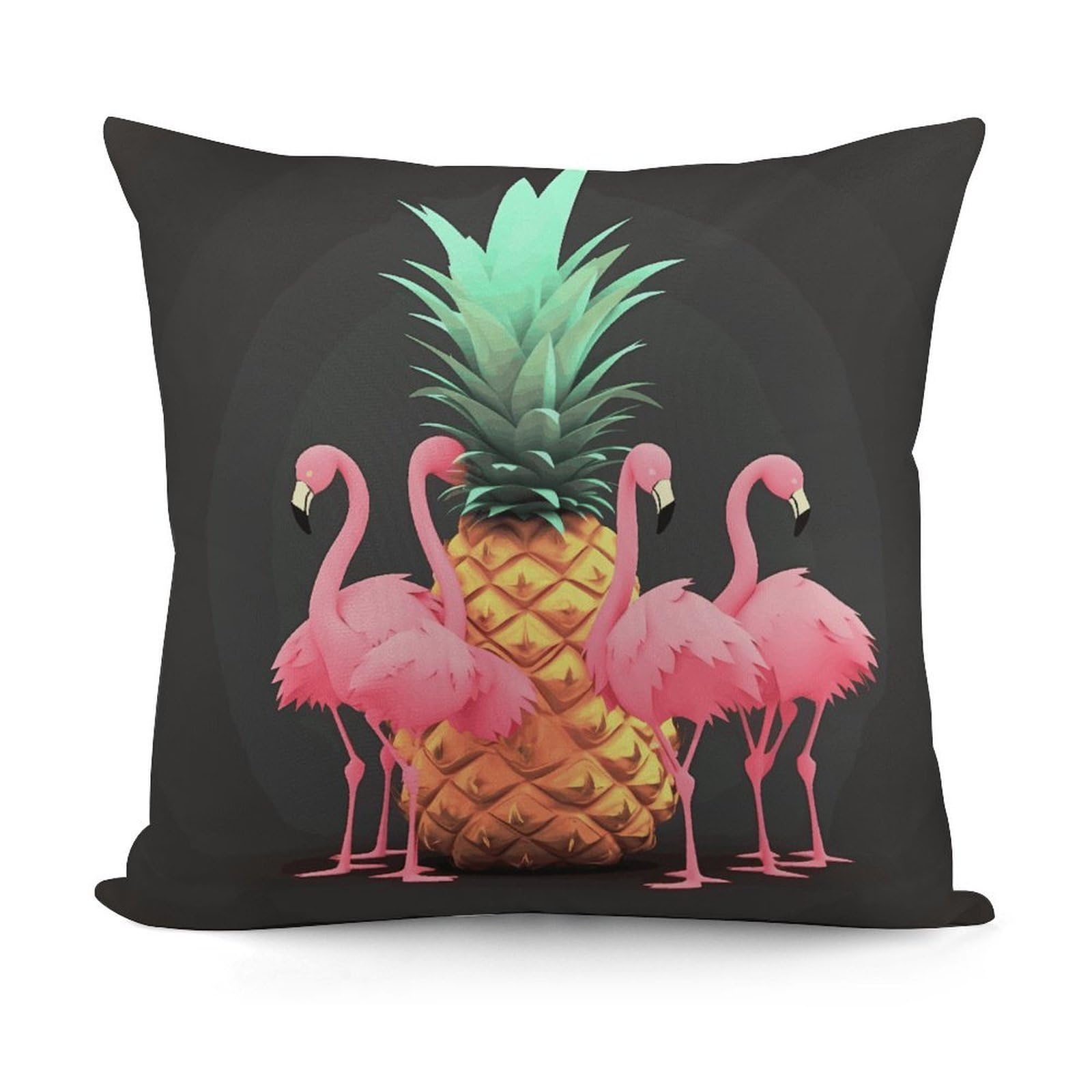 VstaDank Pineapple Flamingos Throw Pillow Covers Fade-Resistant Plush Pillow Case Cozy Square Cushion Case Removable Pillowcase Exquisite Pillow Shams Soft Pillow Protector 18"x18"