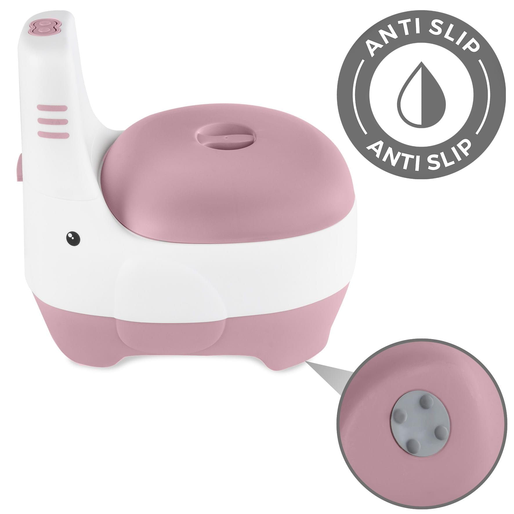 KIDWELL® Baby Töpfchen - Toilettensitz Kinder - Kidwell FINO Töpfchen für Kinder mit Musik & Spülgeräusch – Kindertoilette mit Herausnehmbarem Einsatz & Deckel – BPA-Frei ab 18 Monaten (Rosa)