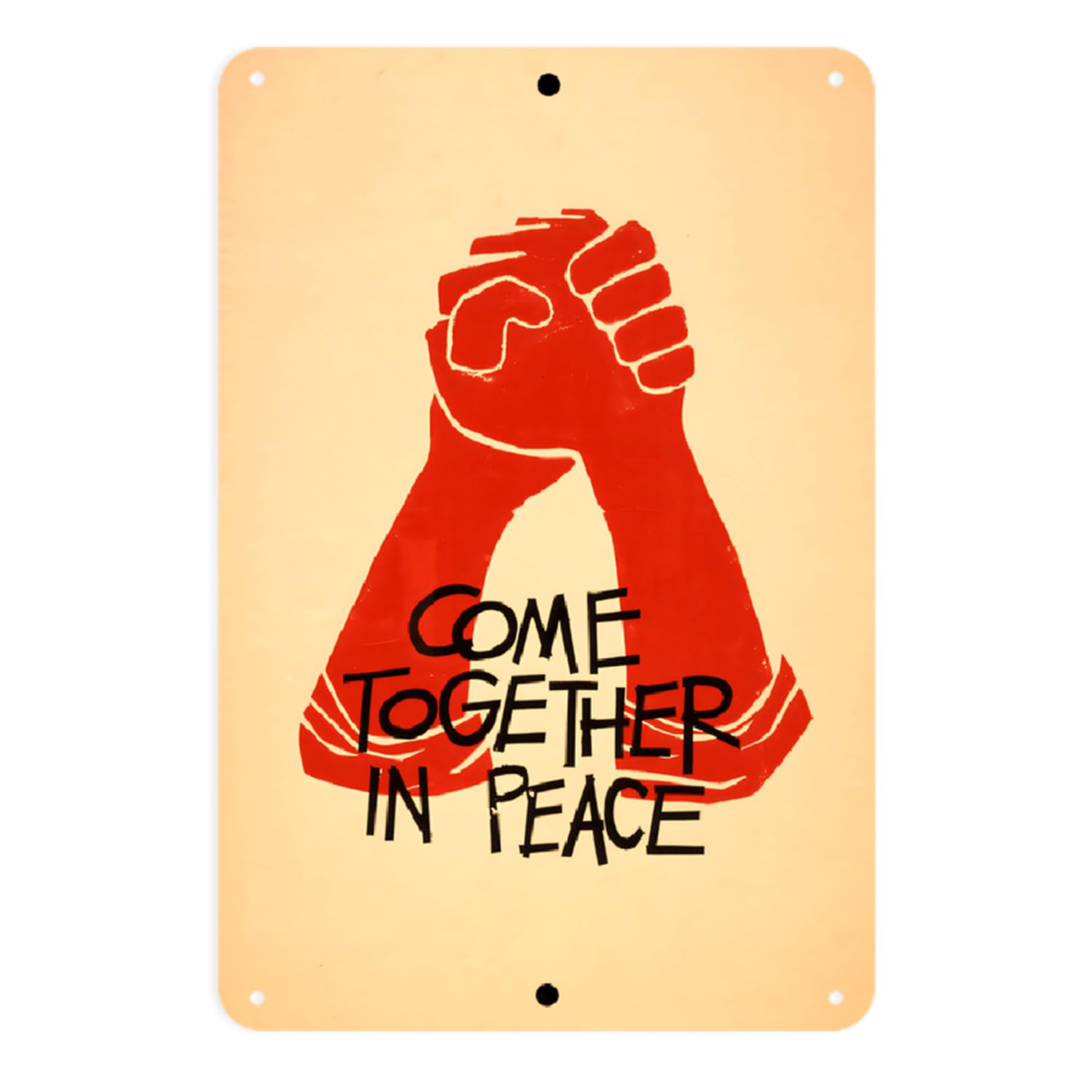 Kwqdozf As Pic Come Together In Peace Vintage Peace Sign Metal Sign Print Aesthetic Room D