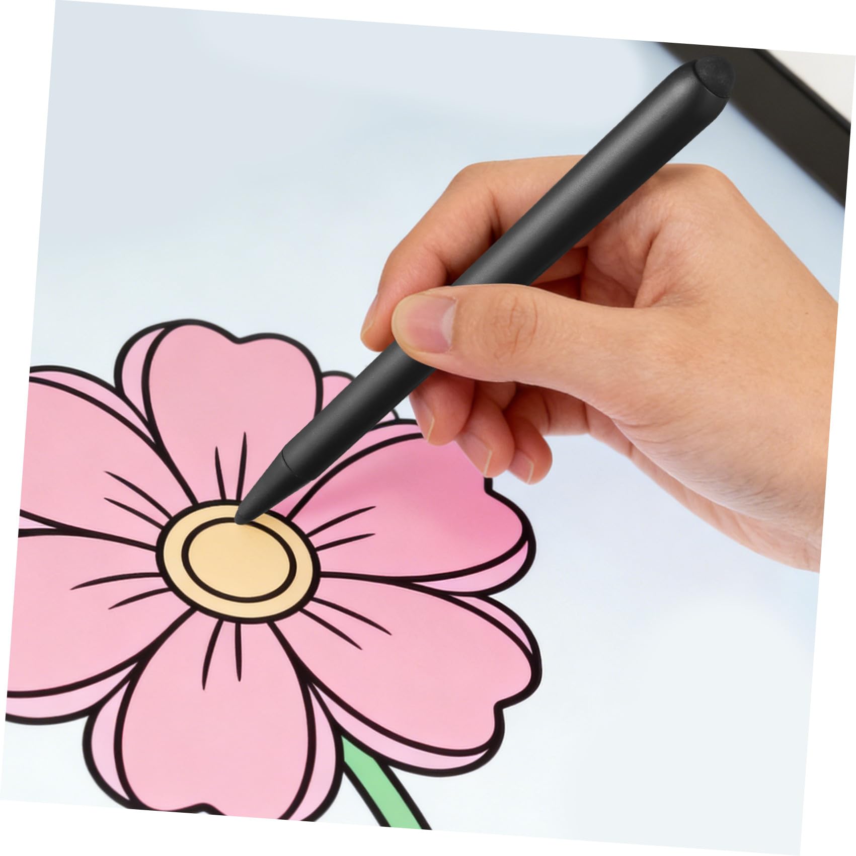 TEHAUX Penna per Tablet Doppia Punta in Abs, Penna Touch per Schermo Versatile e Portatile, per Insegnamento e Riunioni Aziendali, Confezione da 2 Pezzi Neri