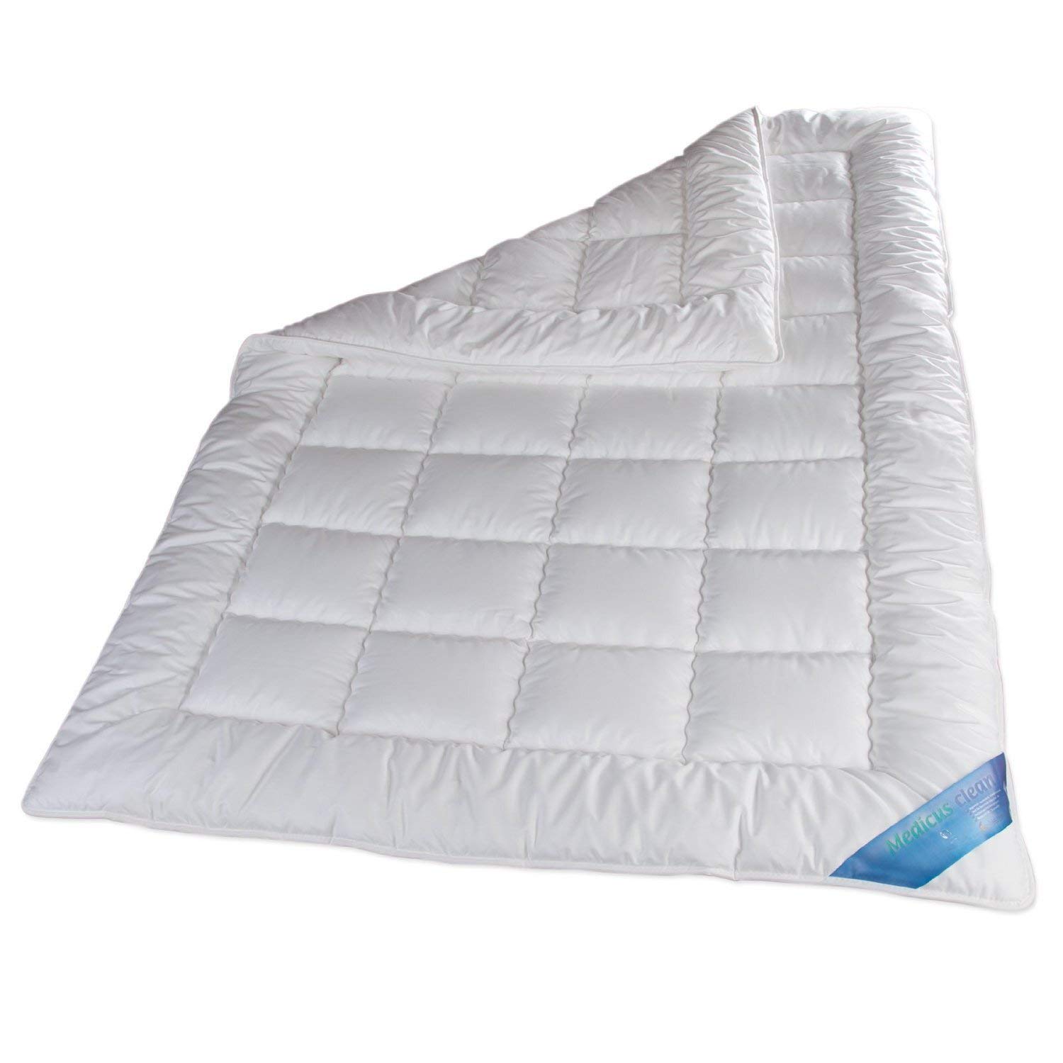 Schlafmond Medicus Clean Allergiker Winterdecke 135x200 Set mit Kissen 40x80 cm – Baumwoll-Bezug, kochfest bis 95°C
