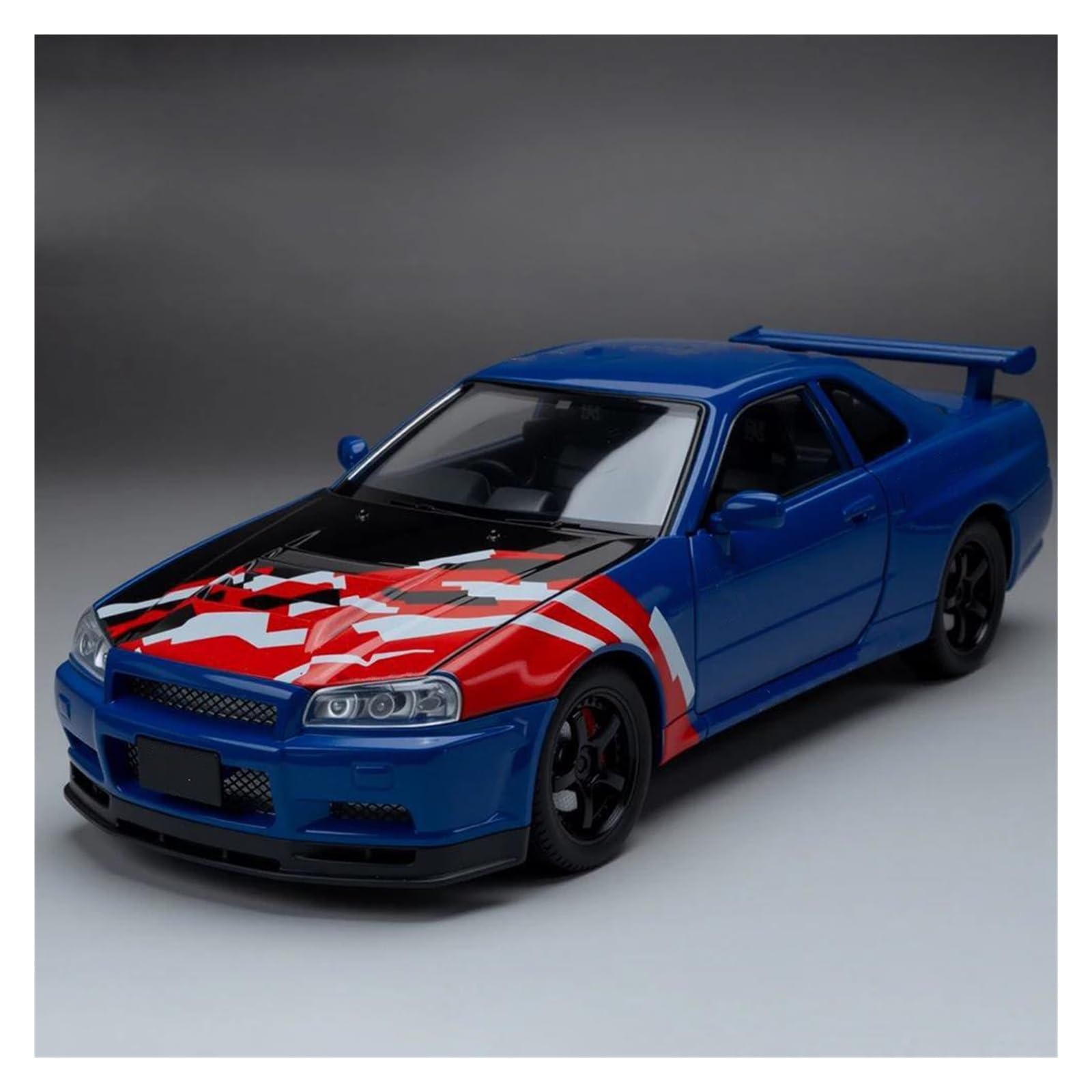 Uifcog Blue Die Cast Collectible Car Model For Skylin For Gtr R34 Car Model