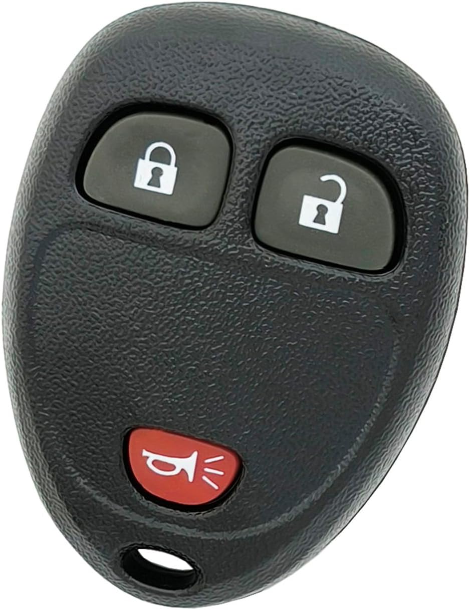 Key Fob Shell Case Replacement Fits for Chevy Silverado 1500 2500 Tahoe Suburban Avalanche Equinox GMC Sierra Acadia Yukon XL 2007 2008 2009 2010 2011 2012 2013 Express Traverse (3 Buttons A)