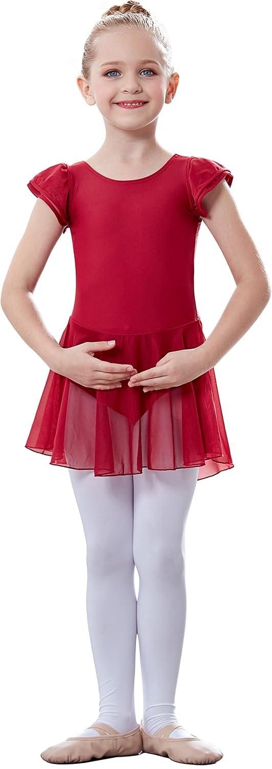 MdnMd Toddler Girls Ballet Dresses Leotards with Skirt Dance Dress Ballerina Tutu Outfit