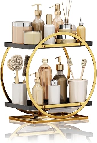Organizador de baño, mostrador de baño, tocador, organizador de perfumes, organizador de almacenamiento de maquillaje, soporte de perfume de 2