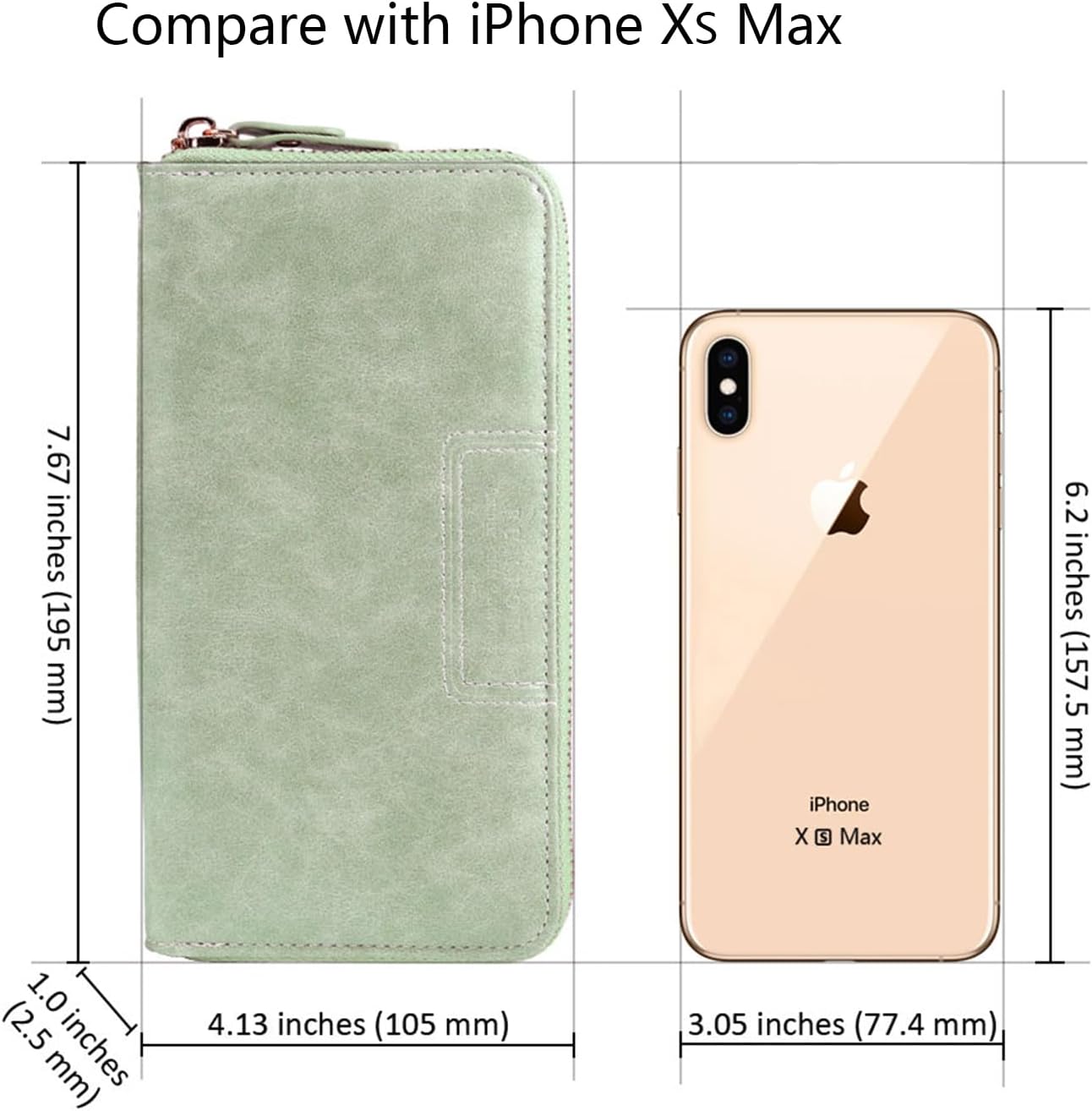 FT FUNTOR Wristlet Wallets for Women, Ladies PU Vegan Leather Clutch Wallet Zip around Phone Purse Card Holder Organizer - Image 6