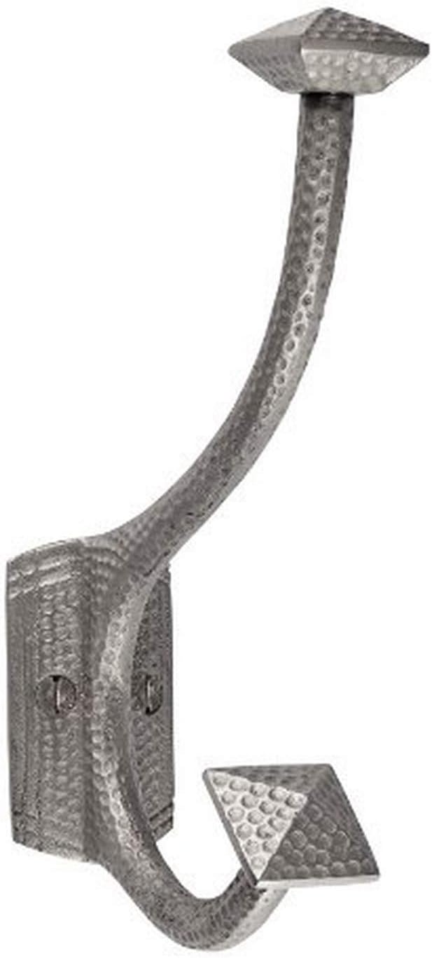 The Copper Factory CF129SN Solid Cast Copper Robe and Coat Hook with Pyramid Motif, Satin Nickel