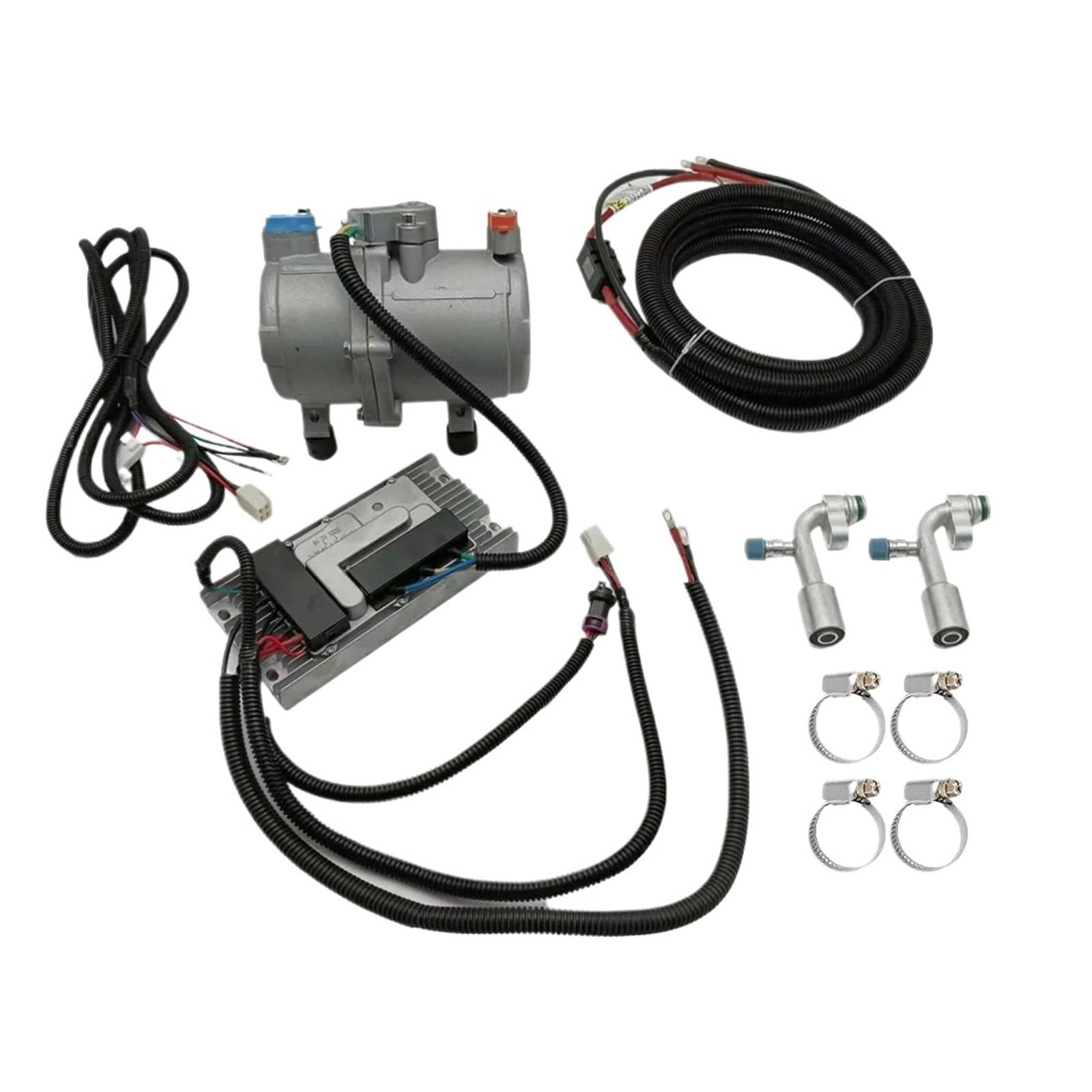 12V/24V Electric Air Conditioner Compressor A/C Set Air Conditioning Compressor for Car Truck Bus Automotive Boat Tractor Aircon(24V)