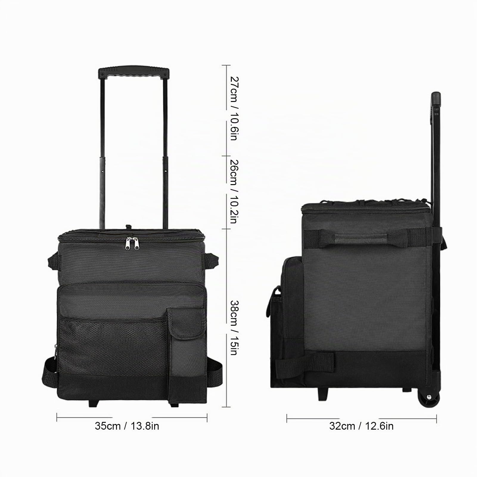 Buachois Enfriador Grande con Ruedas, 43L Refrigerador de Portátil Bolsa Isotérmica de Cofre de Hielo Impermeable con Tirones de Enfriamiento de Cañón Múltiple Plegable de Cierre Bolsillo de Aislado