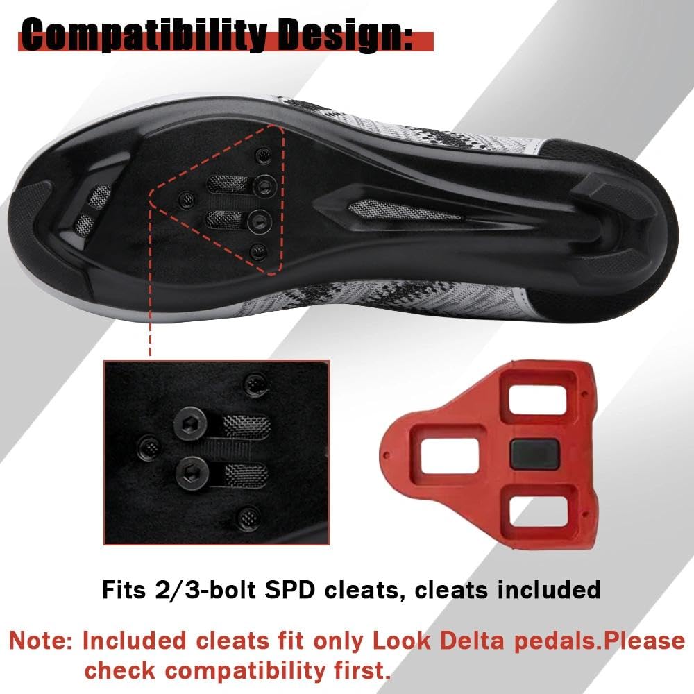 ULTIANT Zapatillas de Ciclismo Mujer y Hombre, compatibles con Las Zapatillas de Ciclismo Indoor Peloton, Zapatillas de Carretera con calas Look SPD SL Delta