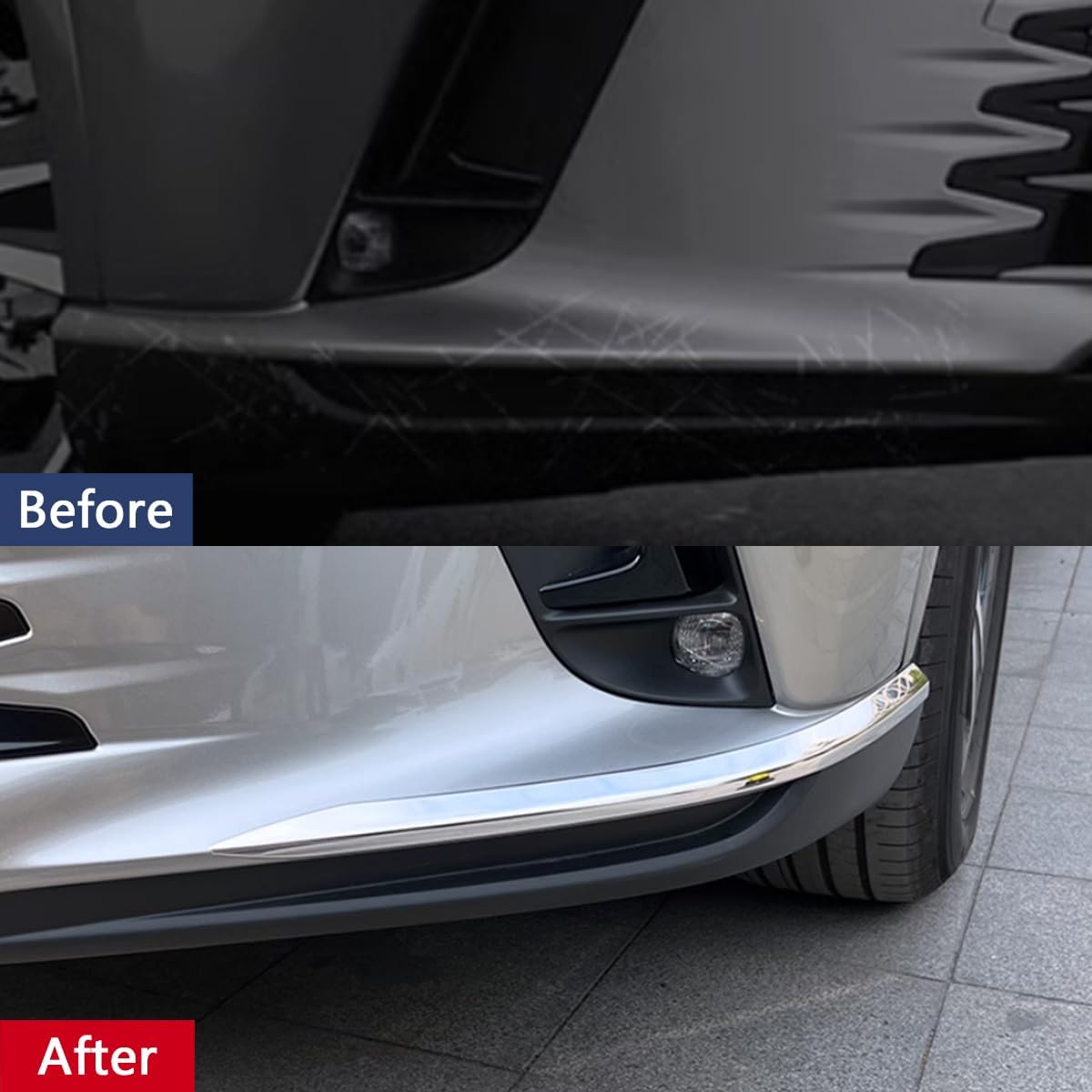 Car Accessories Front Bumper Corner Protection Cover Trims Compatible with Lexus New RX RX350 RX350h 2023-2026 (Chrome) 2PCS Stainless Steel