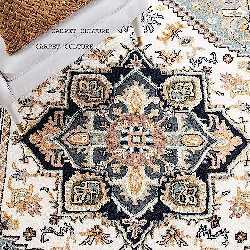 Image of Carpet Mahal Handmade Handwoven Tufted Made of 100% Soft Blended Wool Export Quality Carpets with 1 Inch Thickness (7x10 Feet) Color Multi