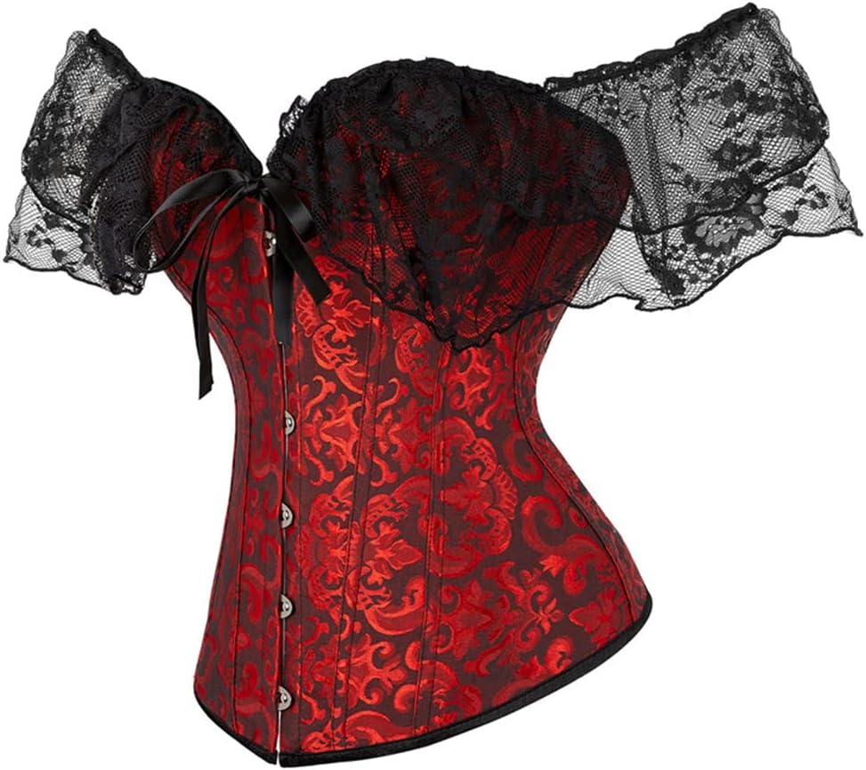 Corset Top for Women Renaissance Steampunk Bustier Top Sexy Lace Up Corset Top Festival Pirate Halloween Costume
