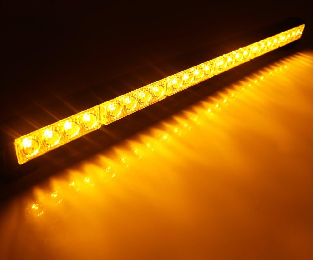 HEHEMM 27" 24 LED Fog Warning Light bar Fireman Car Flash Daylight Hazard Signals Emergency Caution Lamp Offroad Driving Strobes