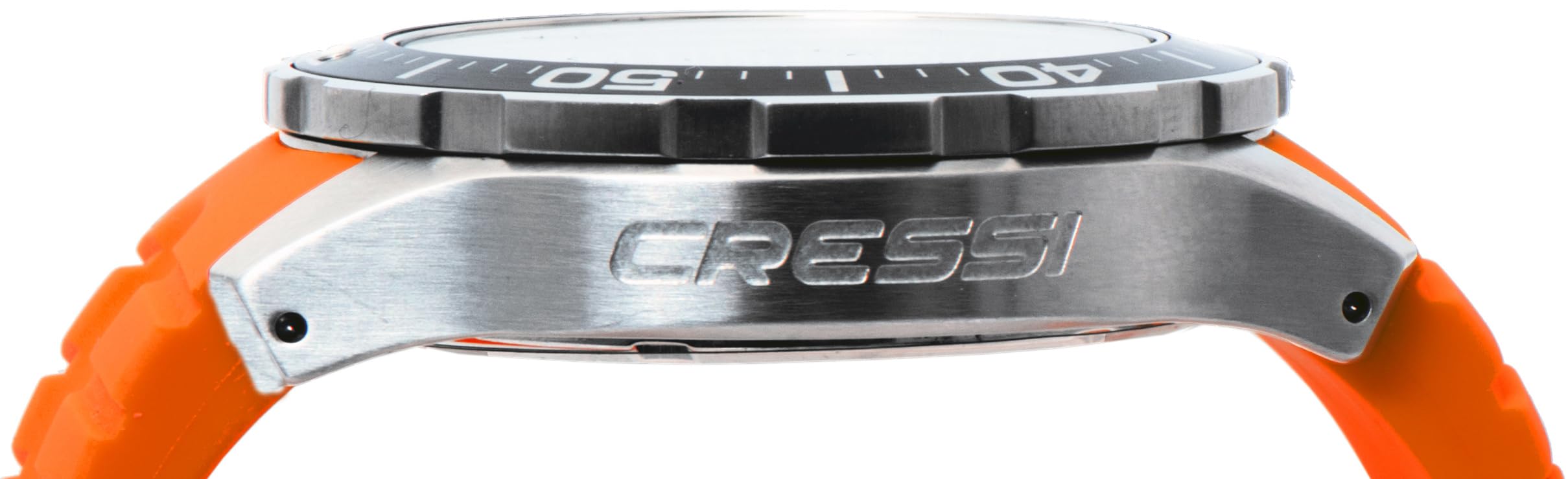 CRESSI Manta Montre de Plongée Homme et Femme, Boîtier en Acier Inoxydable, Verre Cristal, Bracelet en Caoutchouc, Lunette Unidirectionnelle, Mouvement Quartz, 10 ATM