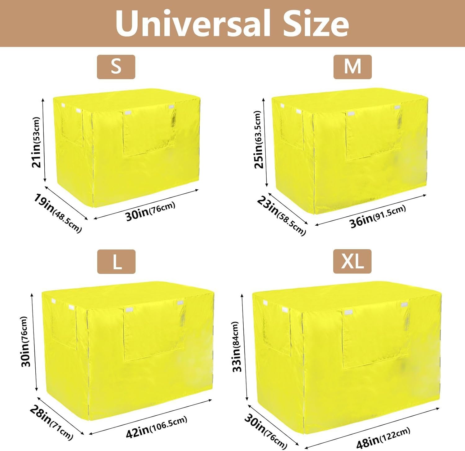 Bright Yellow Dog Crate Cover Easy to Install, Crate Cover for Pet Owners, Large